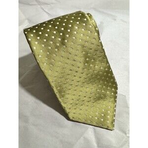 Ike Behar New York Green\Lime Silk 7 fold Neck Tie USA Polka dot 60" x 3.5"